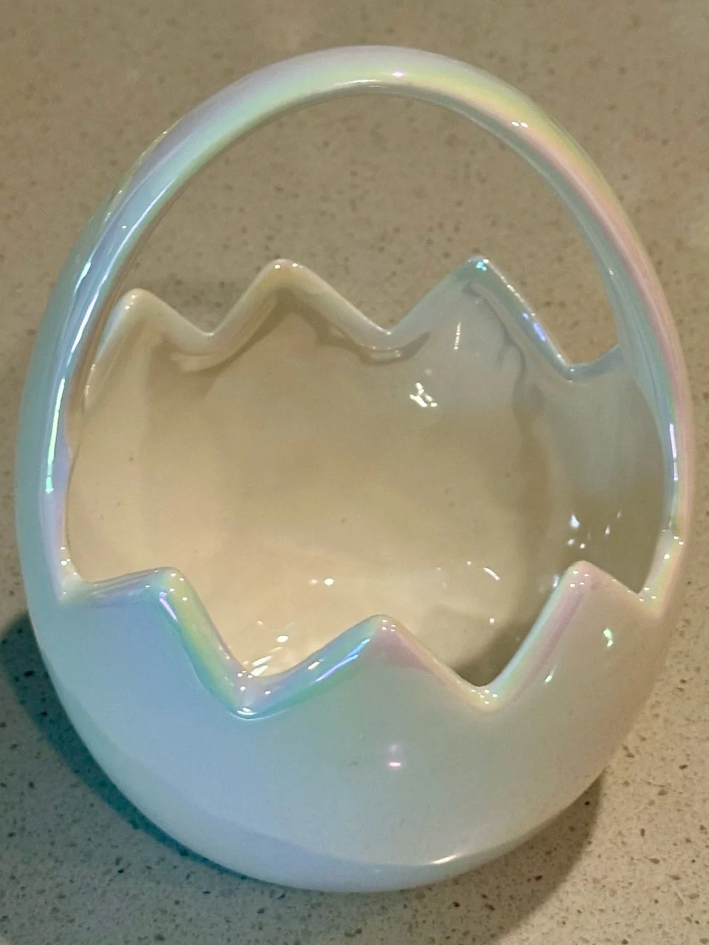 White Ceramic Egg Basket Decorative Bowl
